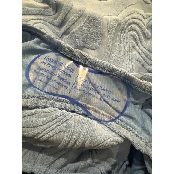 Bar III Textured Tie-Back One-Piece Swimsuit Blue Size Large - Picture 5 of 7